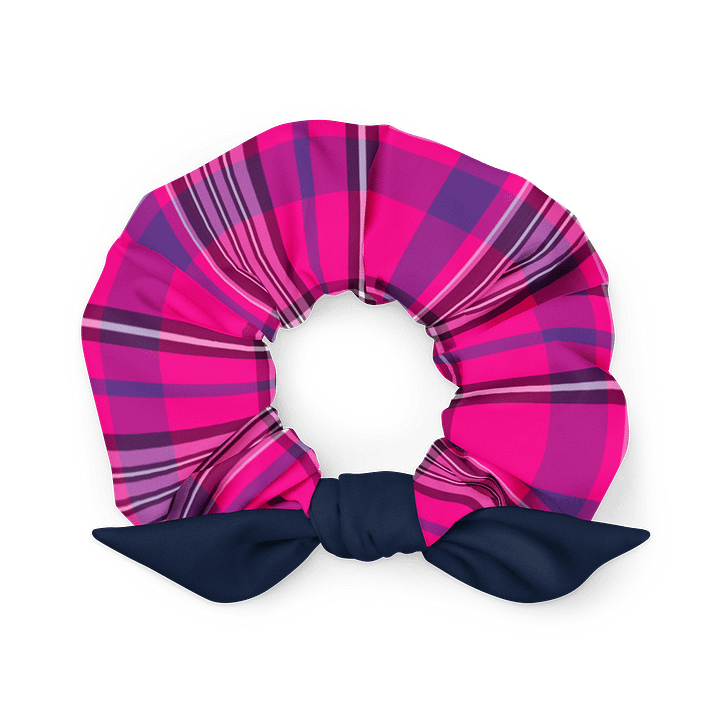 Hot Pink & Purple Plaid Scrunchie | Sustainable Hair Accessory product image (1)
