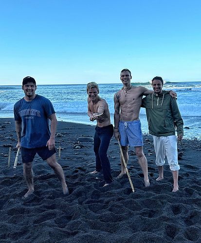 🌋
Stick fighting on a black sand beach in the Azores islands