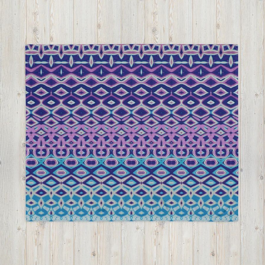Blue, Navy & Pink Geometric Throw Blanket product image (6)