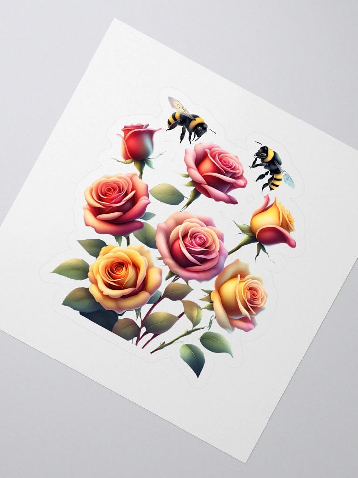 Honey Bees and Roses Graphical Design Sticker product image (2)
