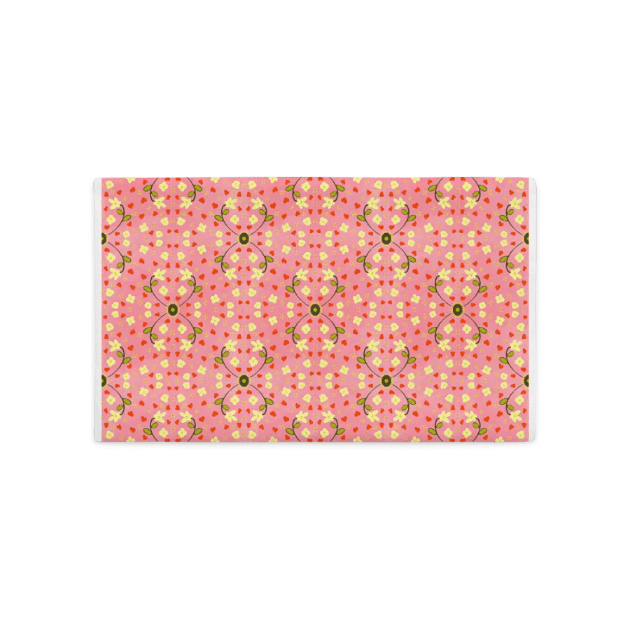 Hearts and Flowers Pink Pillow Case product image (8)