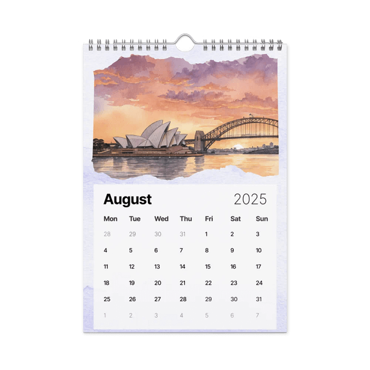 WORLD CAPITALS WATERCOLOR WALL CALENDAR 2025 product image (2)