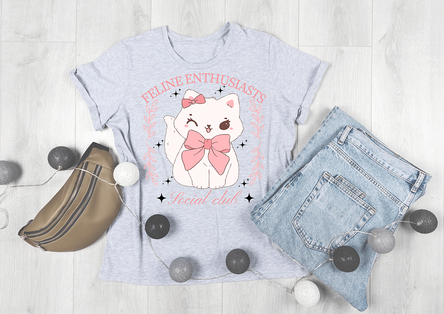 Feline Enthusiast Winking Cat T-Shirt product image (20)