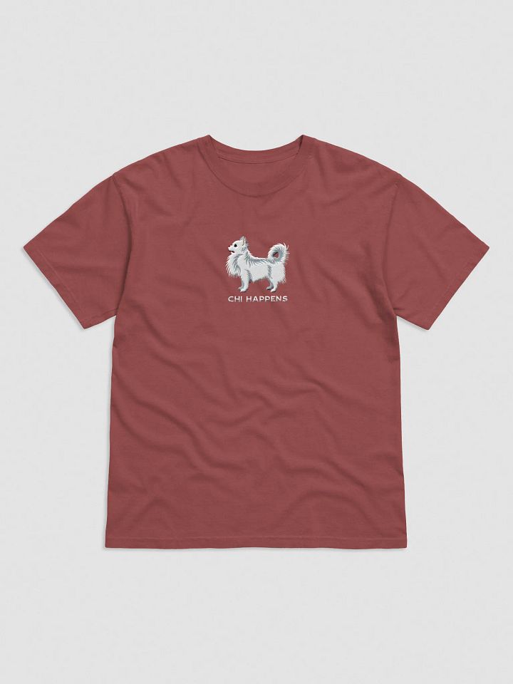 Chi Happens T-Shirt(Embroidered) of a Longhaired Chihuahua(White) product image (9)