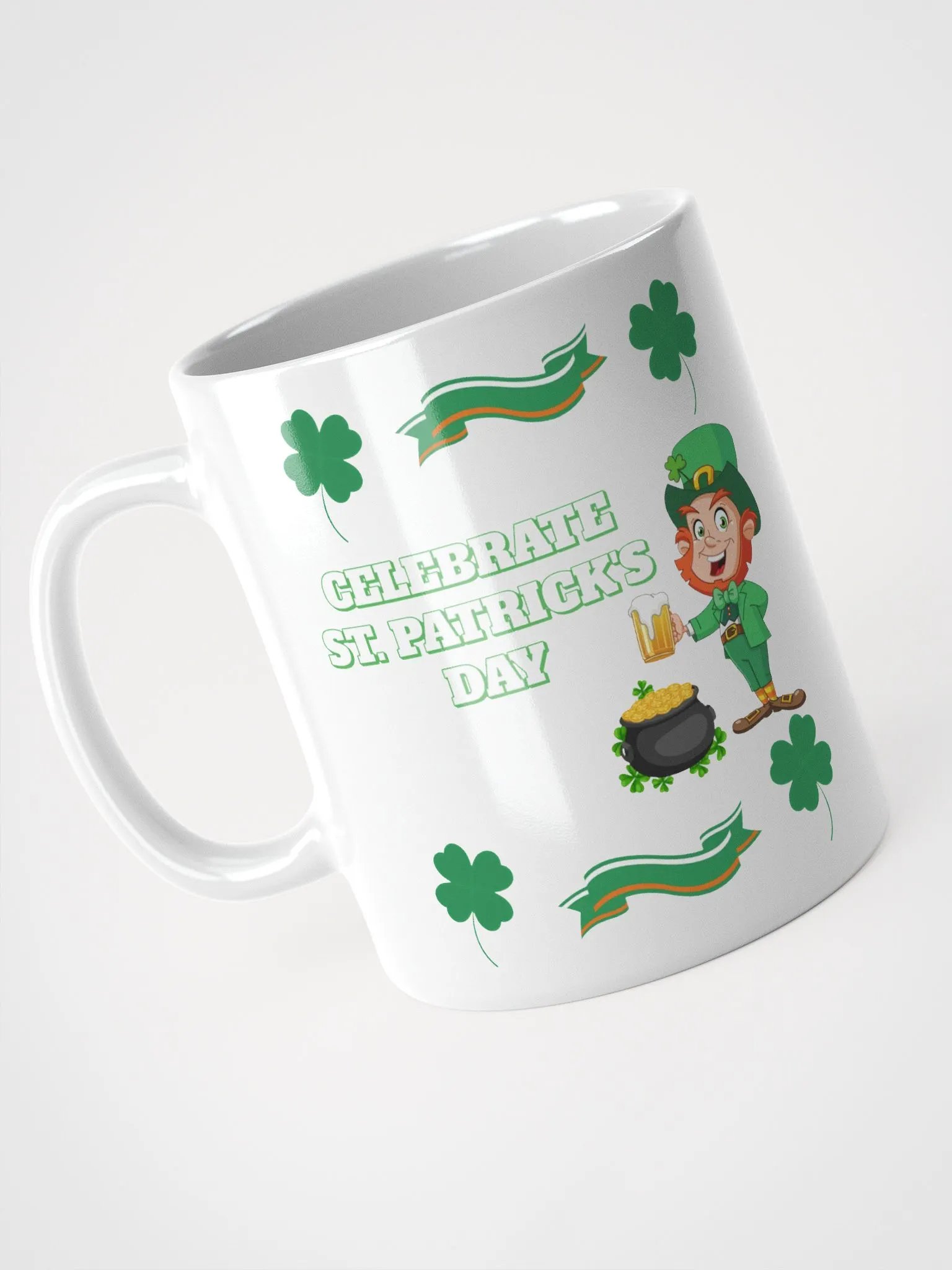 Celebrate St. Patrick's Day Holiday White Mug product image (9)