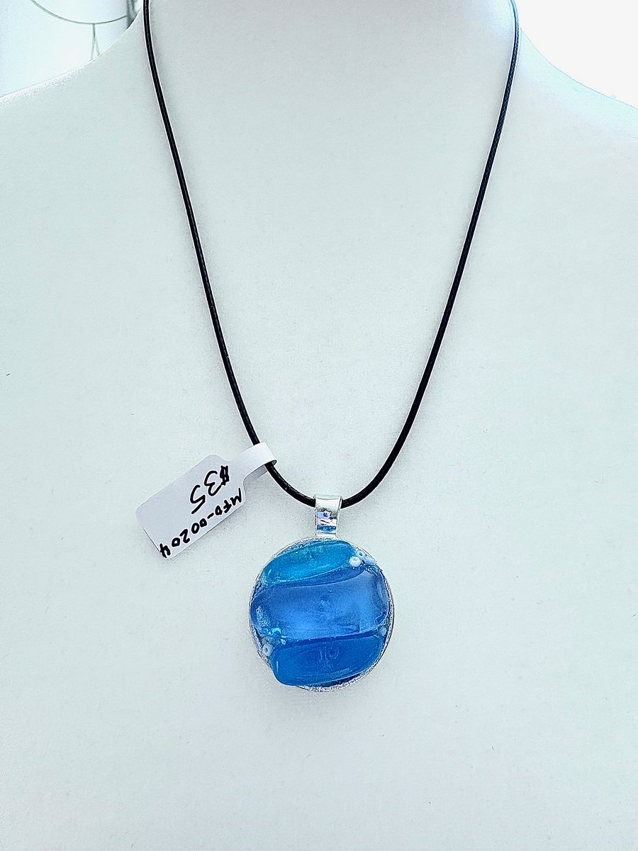 Coastal Calm Horizon Pendant Necklace | Handmade Glass Art Jewelry | Monique Faella Designs™ | MFD-00205 product image (5)