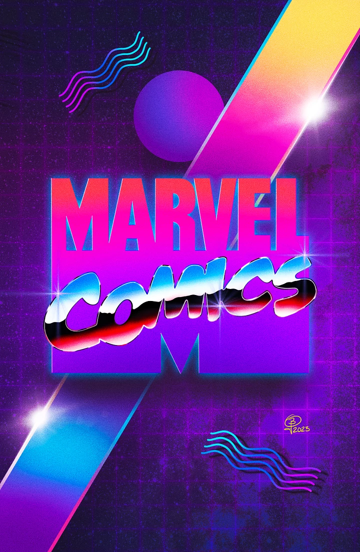 Retro Marvel Comics 80's Logo Digital Art product image (1)