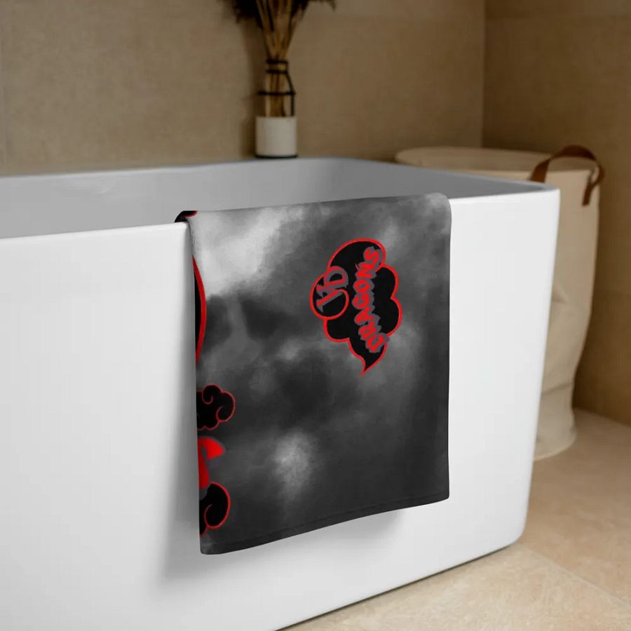 valerian dragons towel (blackXred trim) product image (3)