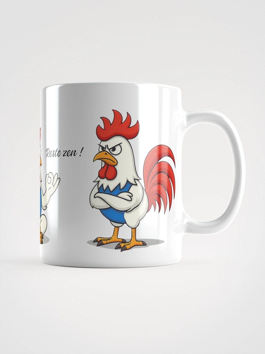 Mug Blanc, Coq Zen - Ne stresse pas et Reste zen - Cadeau Humour Français Zen product image (2)
