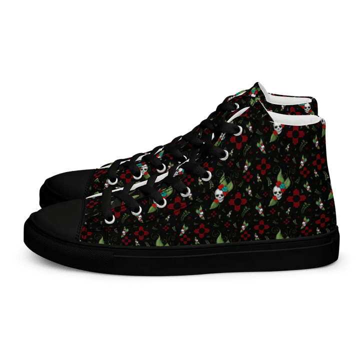 Zia Skull & Roses High Top Canvas Shoes product image (1)