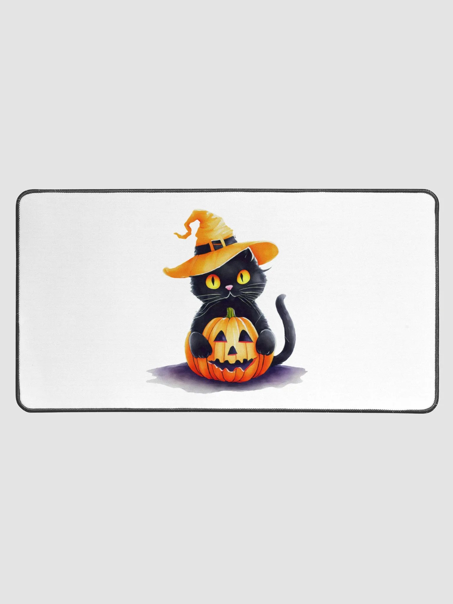 Black Cat in Pumpkin Costume for Halloween Decoration product image (1)