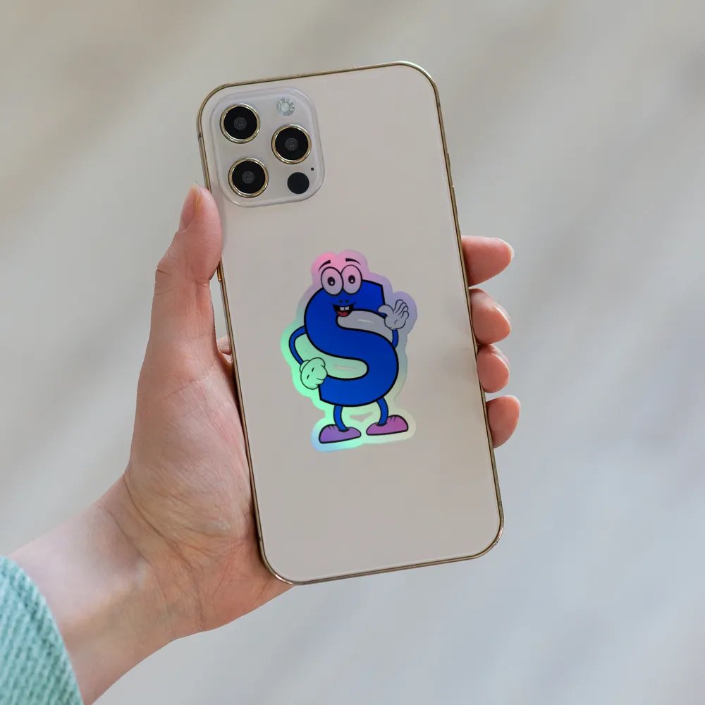 S Letter Cartoon Character Holographic Sticker product image (8)