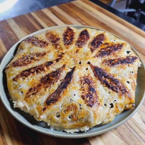 Some dumplings in a crispy dumpling... Skirt? I guess? Lol 😂 #fyp #food #foodie #cook #cooking #dumplings