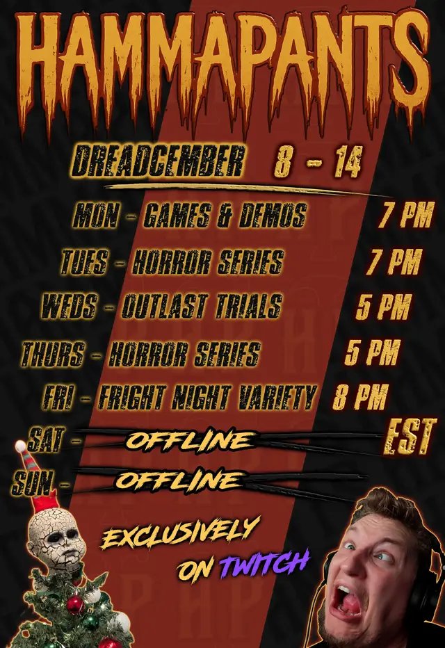 Wuzzaaah everyone! this week my J.O.B. 🤮 has finally given me a week to stream more! I cannot wait to show you all what games we'll be getting into this week. With new updates to Outlast Trials and a brand new Coop Horror for Friday we will be getting into absolute chaos and I'm so stoked. Until then, Later! 💜 #Twitch #fyp #Horror #streaming #comedy