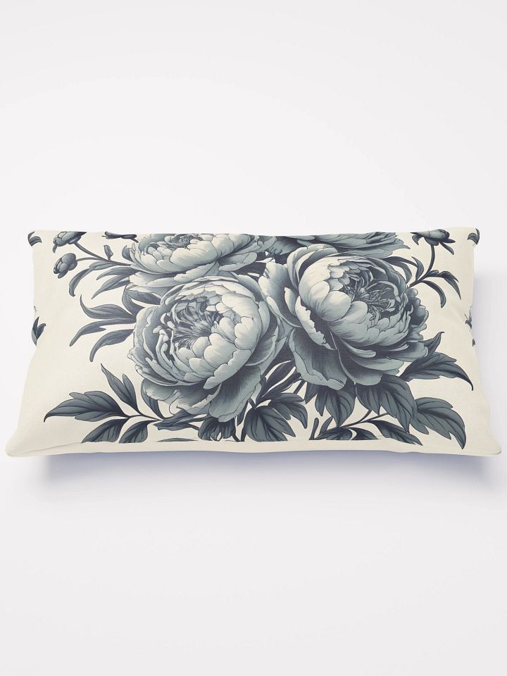 Monochrome Peony Bloom Pillow product image (1)