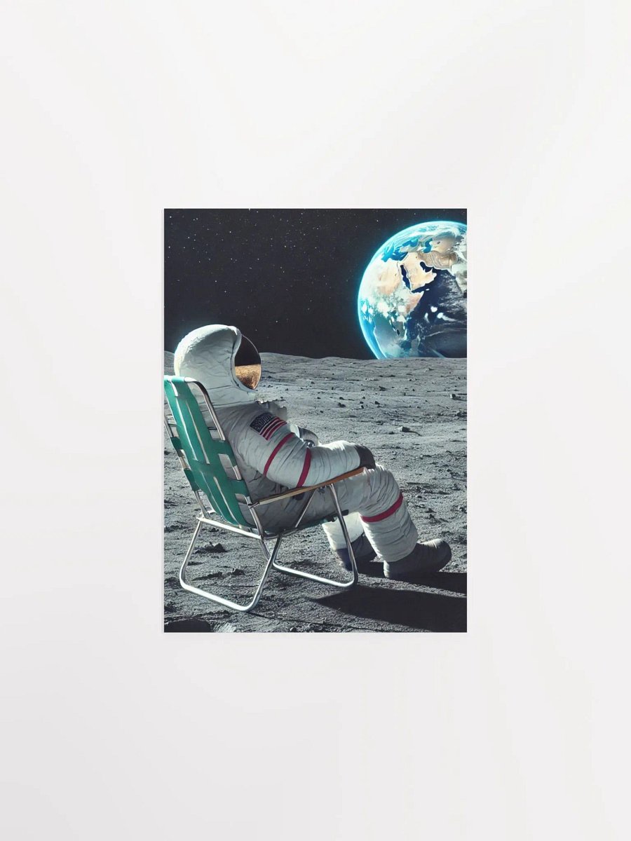 Relaxing Astronaut Moon Poster – Cosmic Escape Art Print product image (2)
