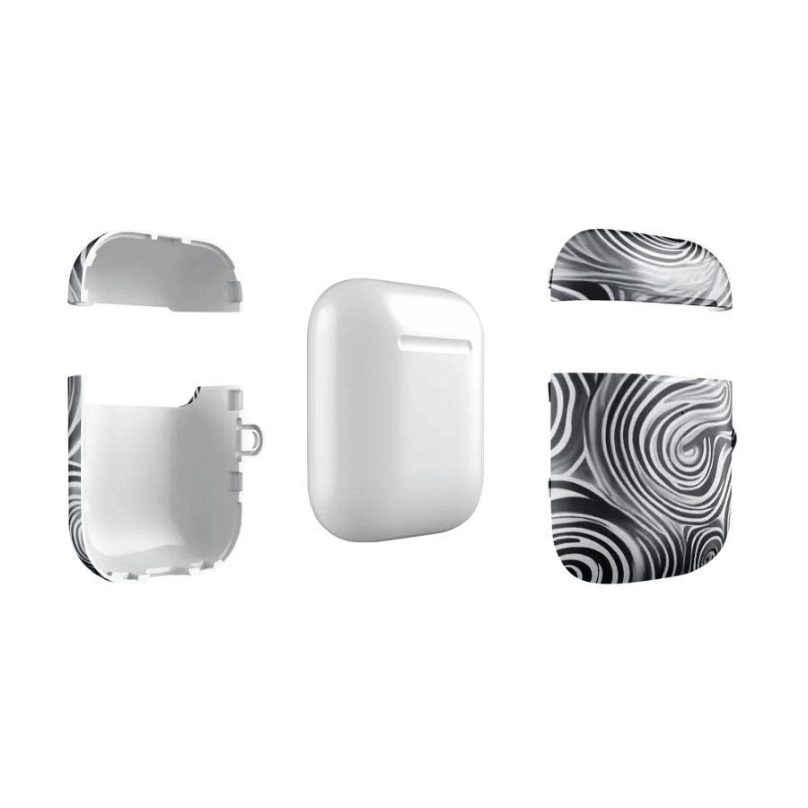 Funky Black and White Noir Liquid Tie-Dye Airpods Case product image (5)