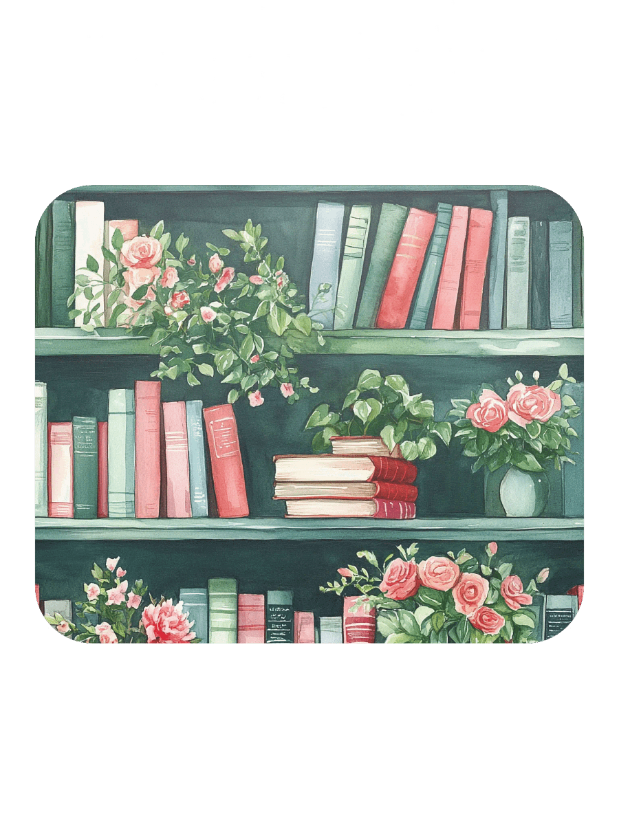 Green Bookshelf Mouse Pad by Treasure Pie product image (2)
