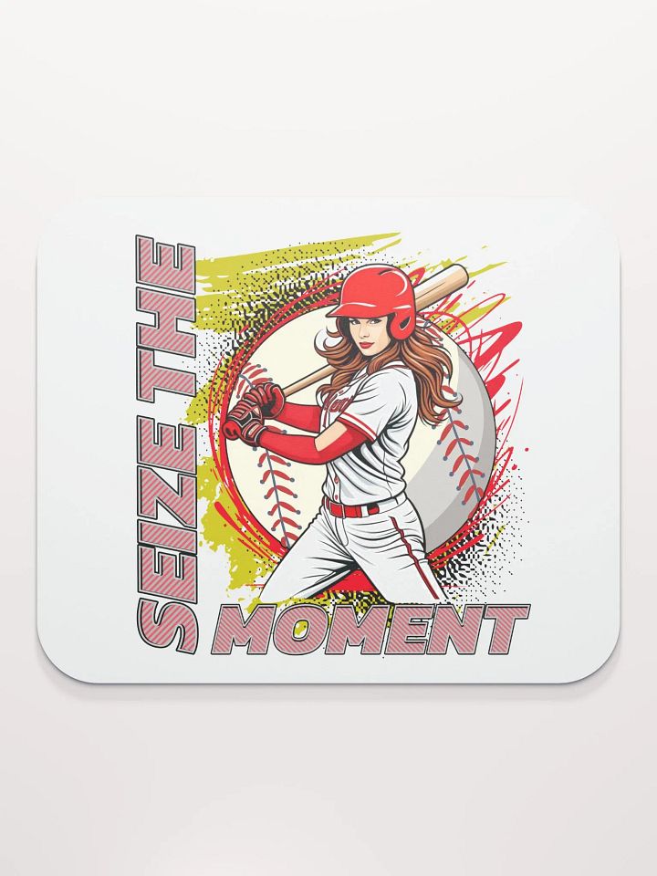 Seize the Moment Baseball Female Mouse Pad product image (1)