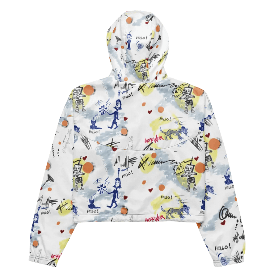 ArtToon #3 Women's Crop Windbreaker/Hello product image (2)