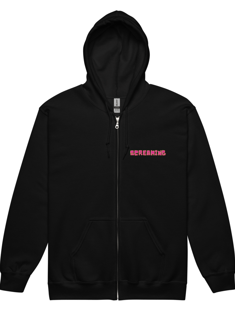 Screaming Cockatoo With Text on the Front Classic Zip Hoodie Multicolor product image (16)