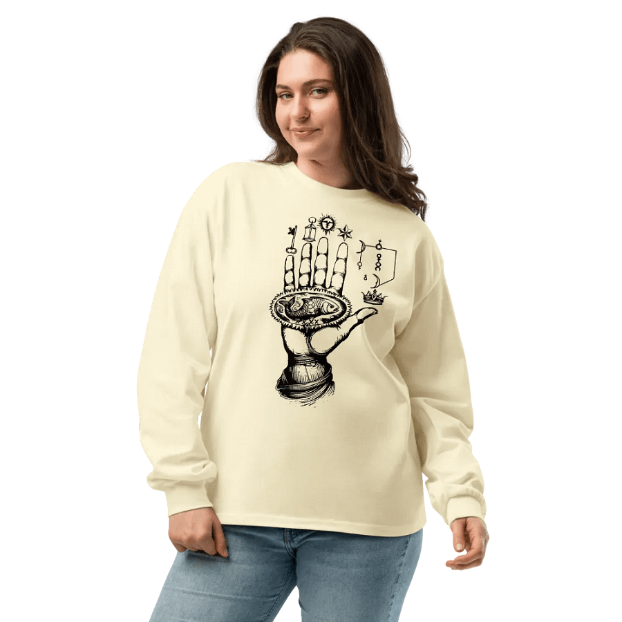 [Hand of Mysteries 3 - Black] - Unisex Premium Heavyweight Long Sleeve Shirt product image (6)