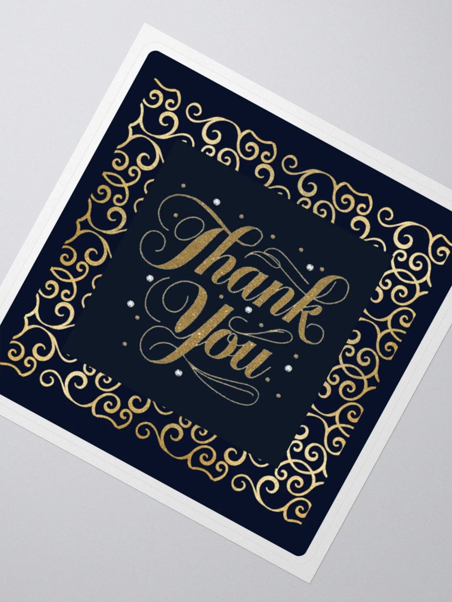 Black & gold elegant square sticker product image (2)