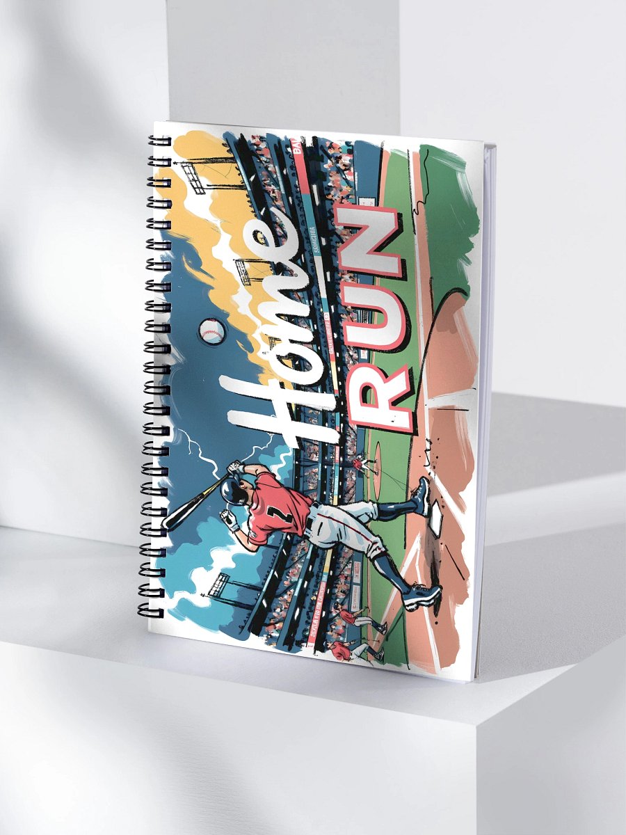 Dramatic Baseball Swing: Sunset Home Run Spial Notebook product image (4)