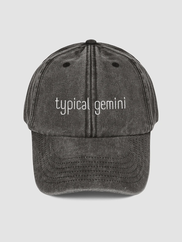 Typical Gemini Black on Black Vintage Wash Dad Hat product image (2)