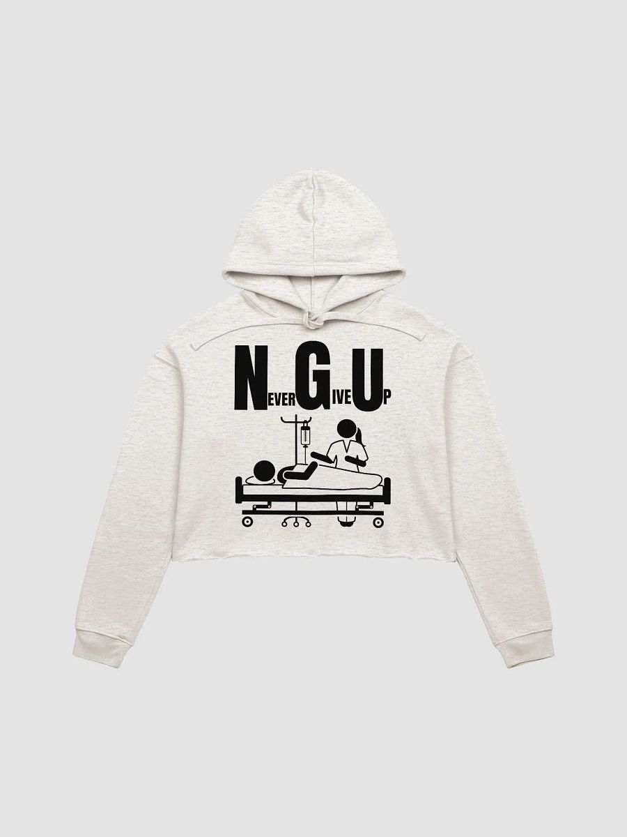 Never give up Bella+Canvas Fleece Crop Hoodie product image (3)