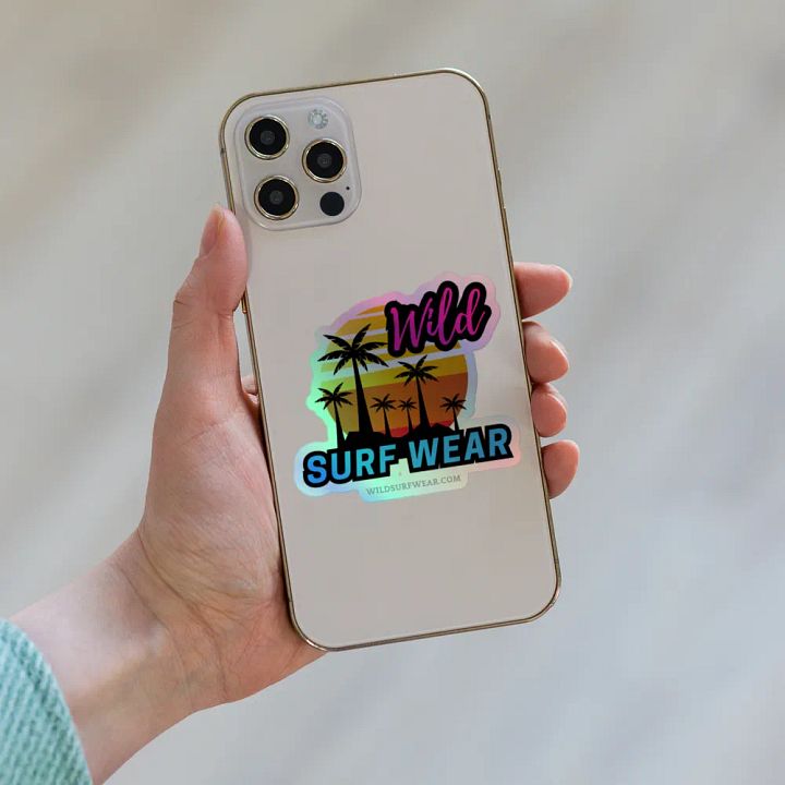 Wild Surf Wear Holographic Sticker product image (2)