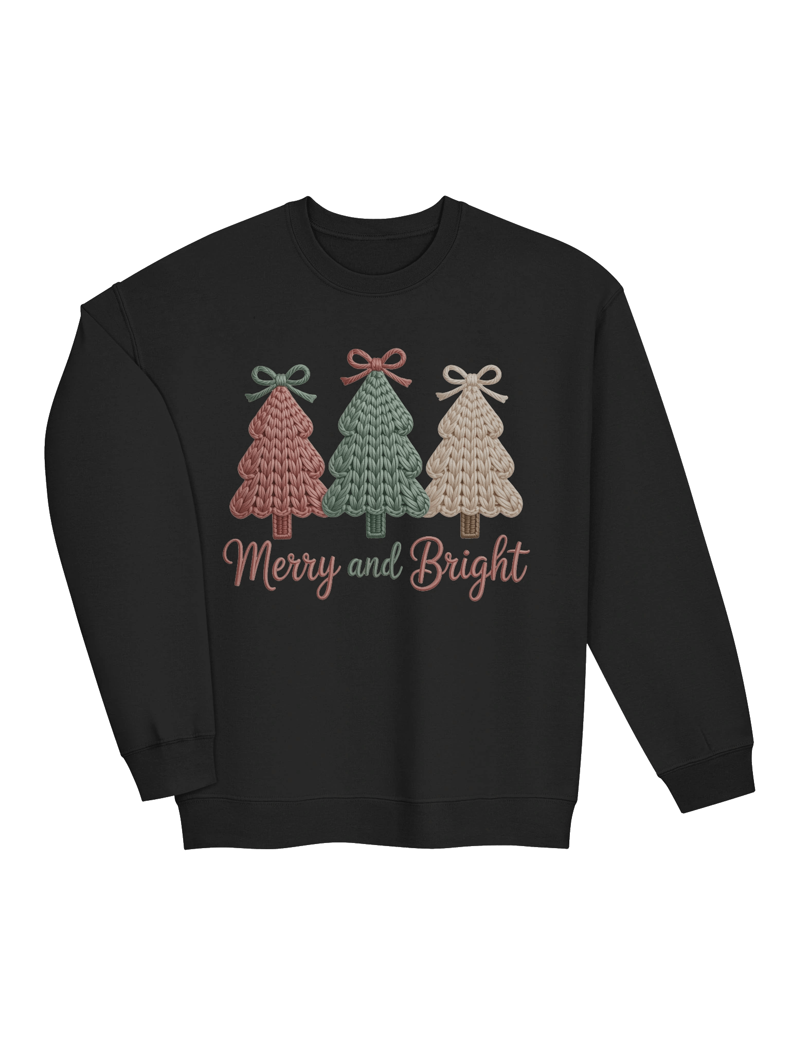 Merry & BrightPastel Trees | Faux Crochet Coquette Sweatshirt product image (24)