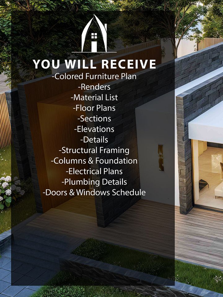 Modern House 01 - DIY Plans & Blueprints - Metric and Imperial (feet) - Print and build product image (2)