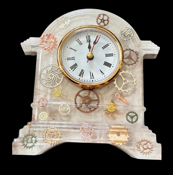 Marbled Steampunk Desk Clock product image (1)