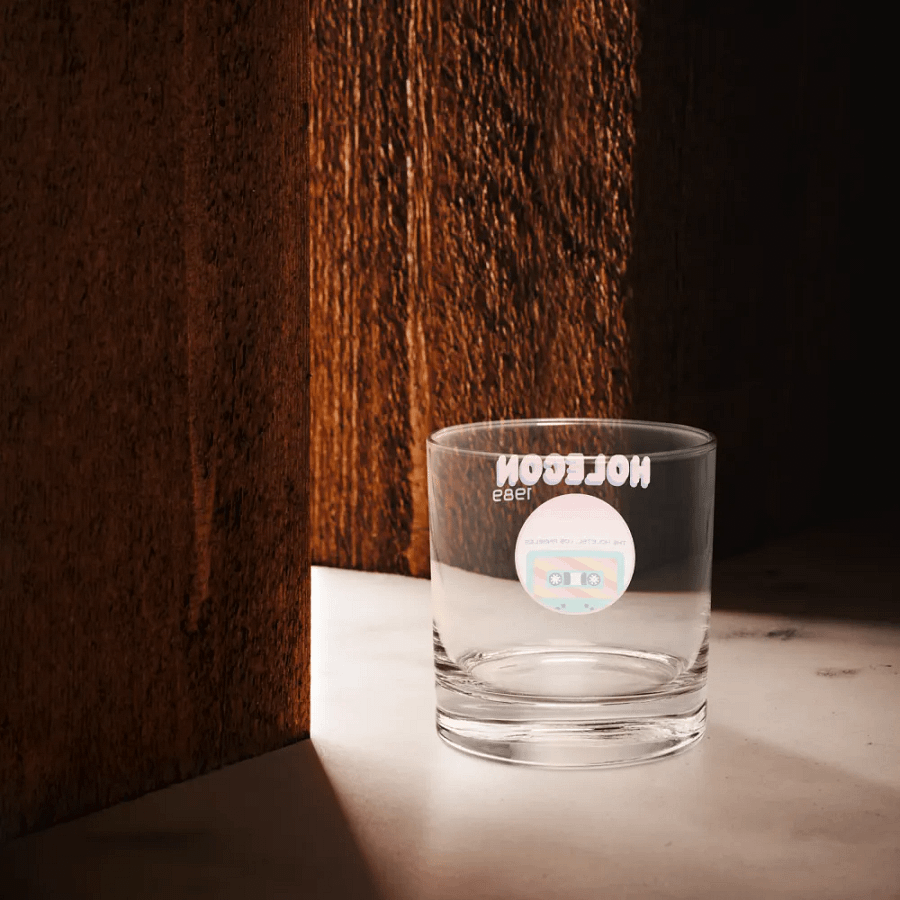 Vintage HoleCon rocks glass product image (2)