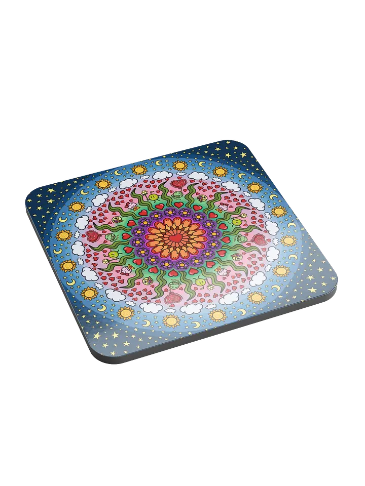 Dango Valentines Mandala - Glossed Cork Coaster product image (1)