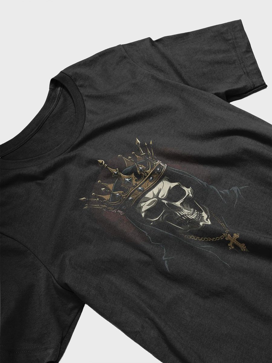 Gothic Skull King with Ornate Crown and Golden Cross T-shirt product image (3)
