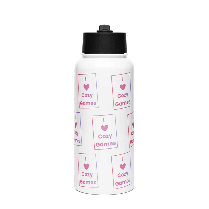 I Love Cozy Games Stainless Steel Water Bottle product image (1)
