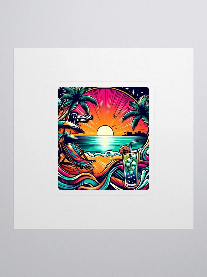 Tropical Sunset Kiss Cut Stickers product image (1)