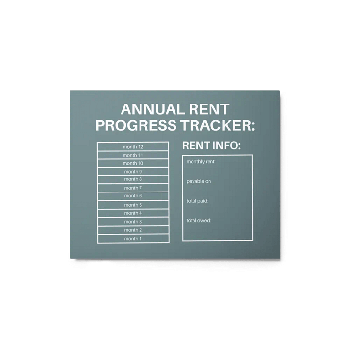 ANNUAL RENT TRACKER (white design 10) product image (1)