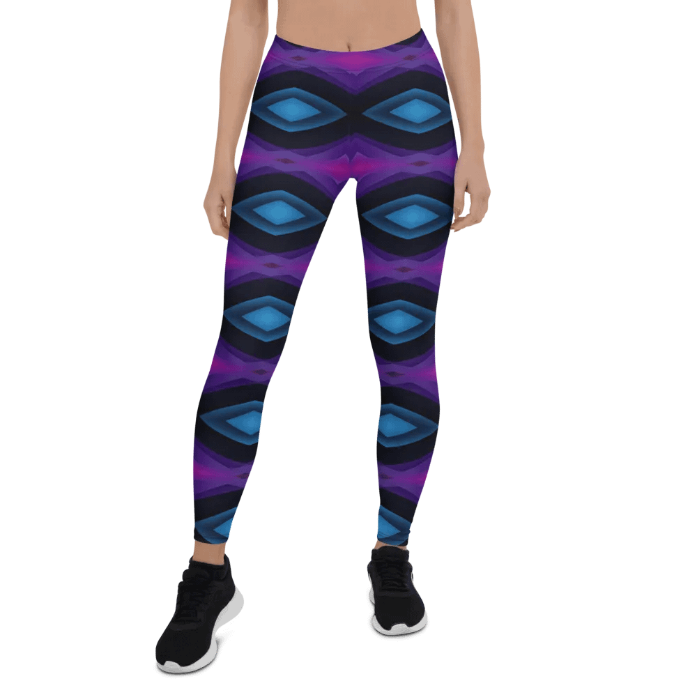 Purple & Blue Diamond Women's Leggings – Modern Geometric Design product image (5)