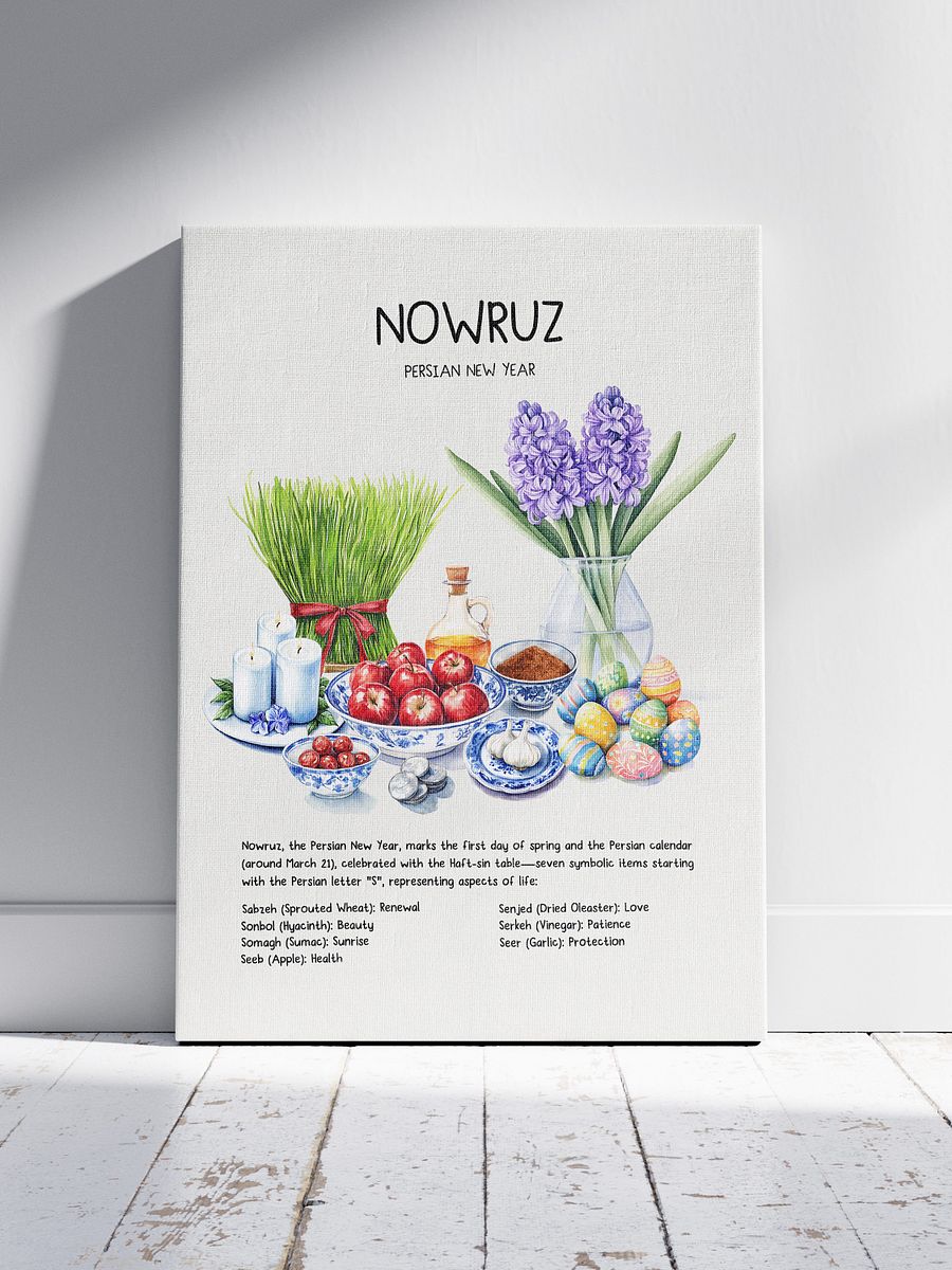 Nowruz Watercolor Art, Haft-sin Table, Persian New Year, Printable Wall Art, Persian Art, Watercolor Food Illustration, Digital Art, Norooz product image (11)