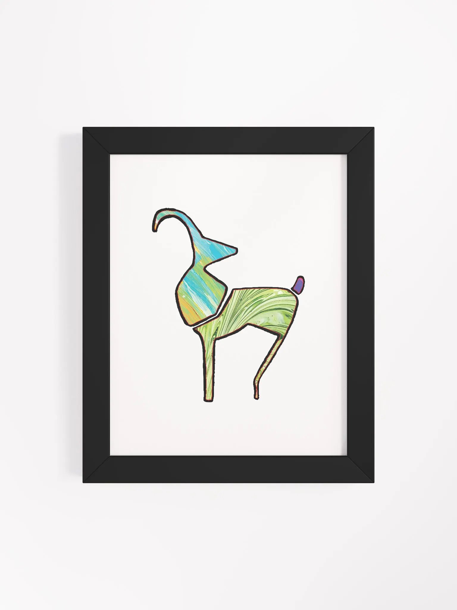 African Art Colorful Animal Silhouette Burst Framed Poster product image (26)