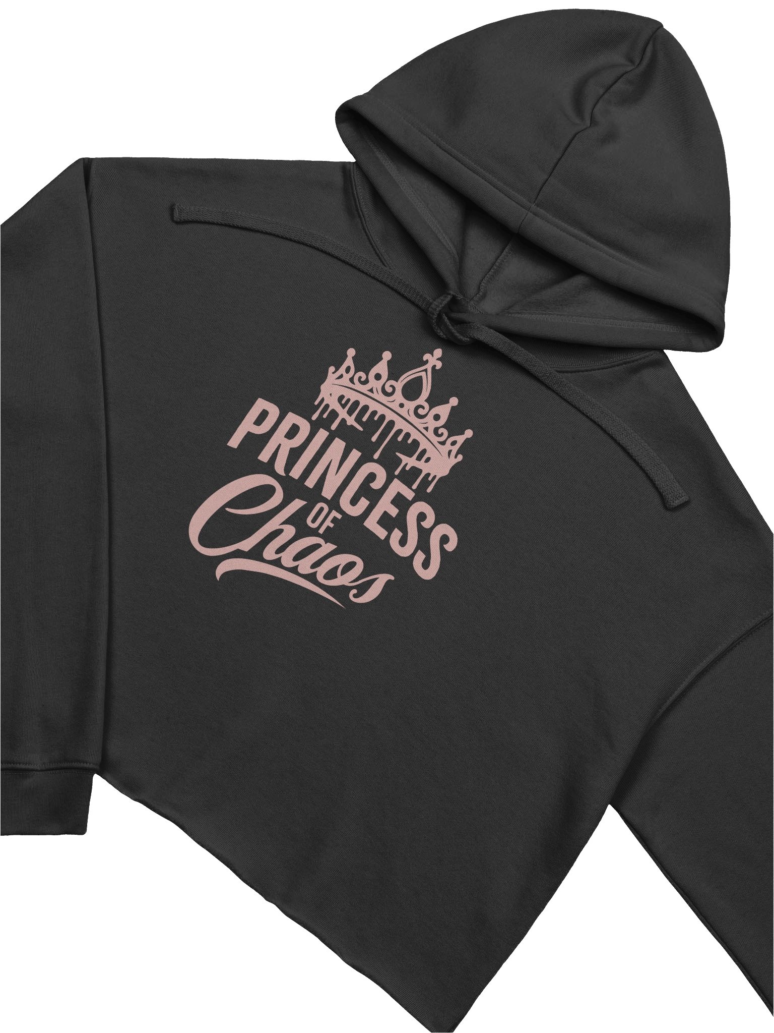 Princess of Chaos Tiara Cropped Hoodie - Pink Text product image (3)