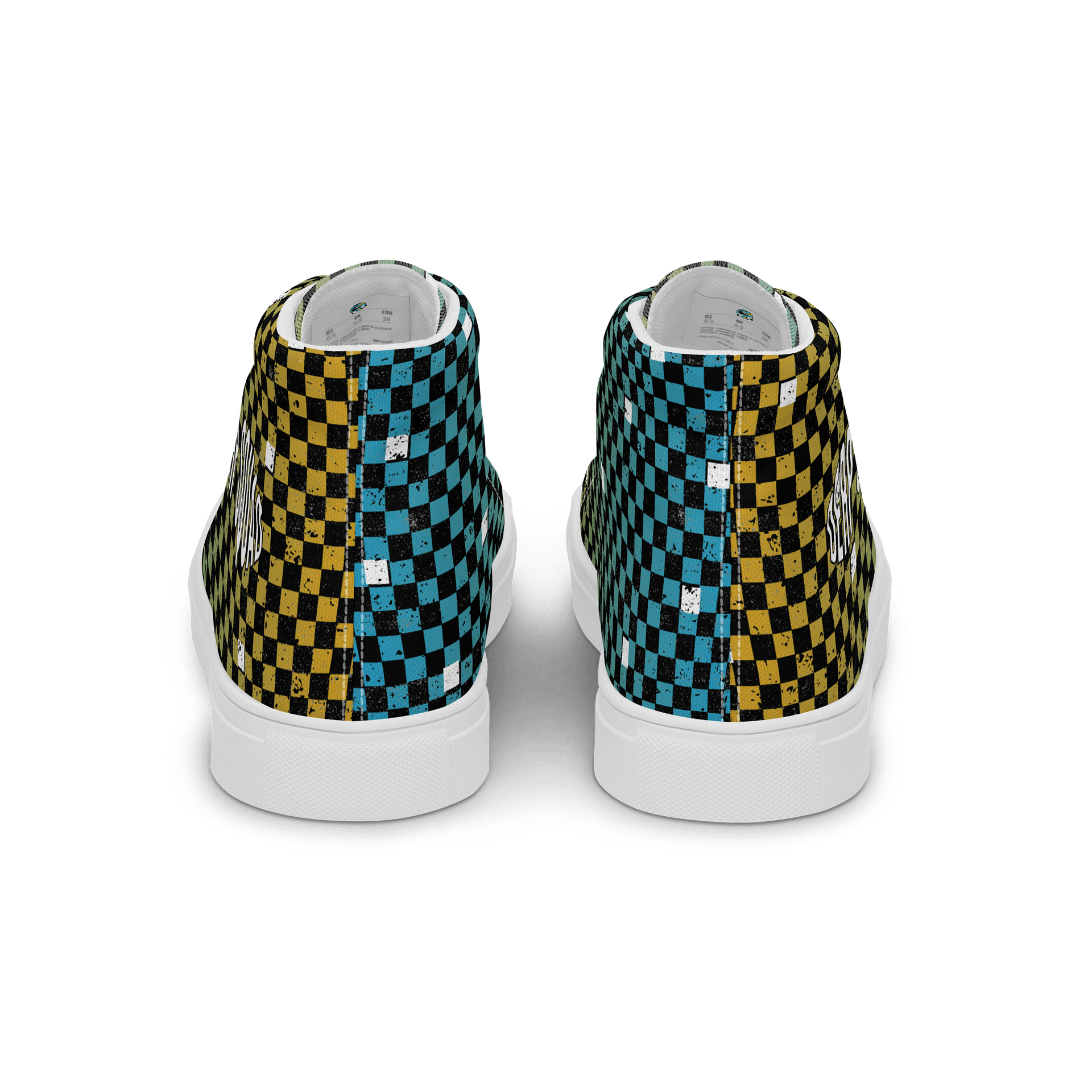 Derp Squad Checkered Men's High Top Canvas Shoes product image (4)