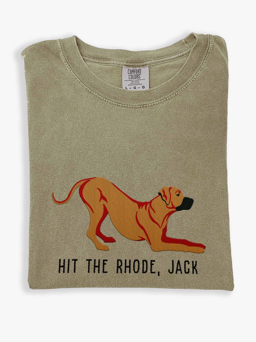 Hit the Rhode, Jack T-Shirt(Embroidered) of a Rhodesian Ridgeback product image (1)