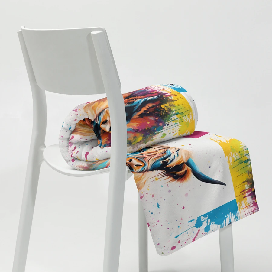 Multi Coloured Paint Splash Highland Cow Blanket product image (13)