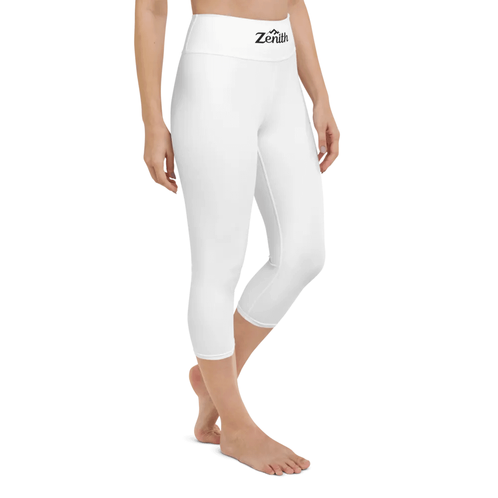 Zenith Women's High-Waisted White Yoga Capri Leggings product image (4)