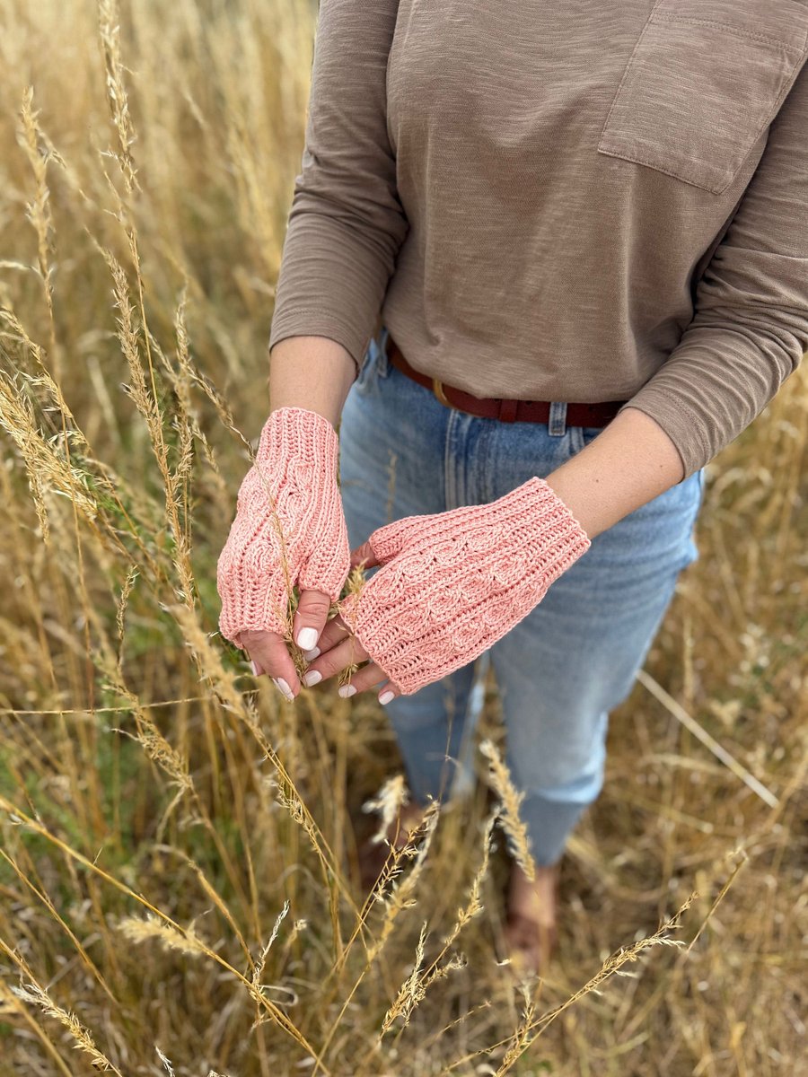 Deidra Fingerless Mitts Lightweight Crochet Pattern product image (10)