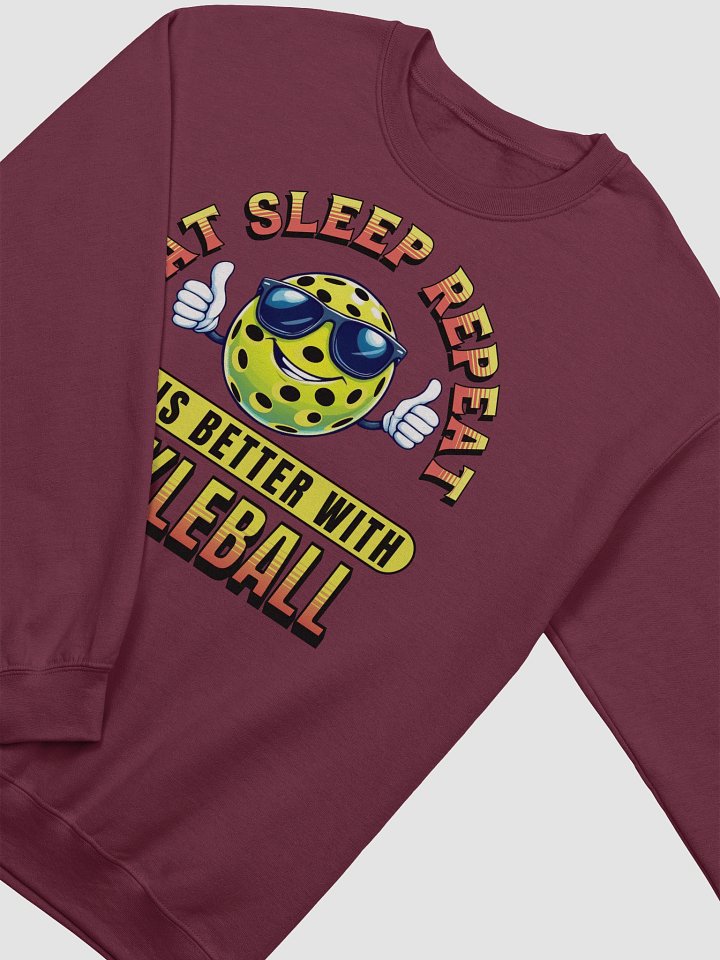 Eat Sleep Repeat Pickleball Thumbs Up Paradise Crewneck Sweatshirt product image (4)